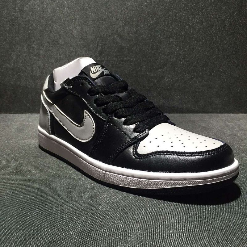 Classic Air Jordan 1 Carbon Black White Shoes - Click Image to Close